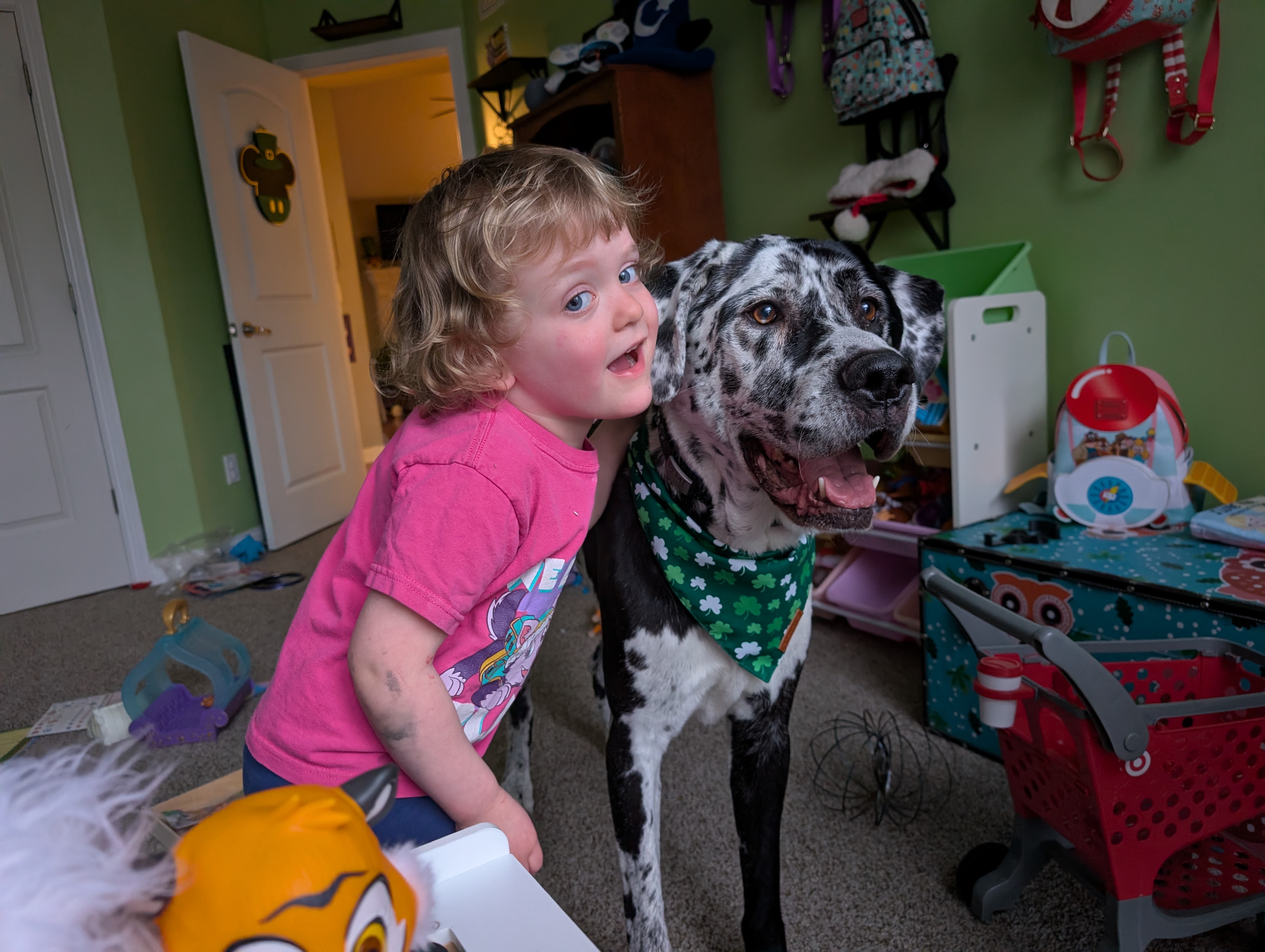 Charlie with daughter and dog